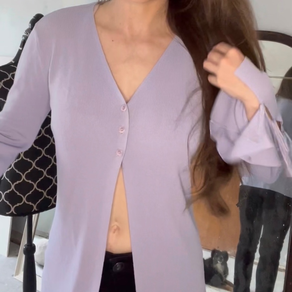 Lavender Cyrus Life 90's Nostalgia Knit Cardigan, Fall Fashion Tops